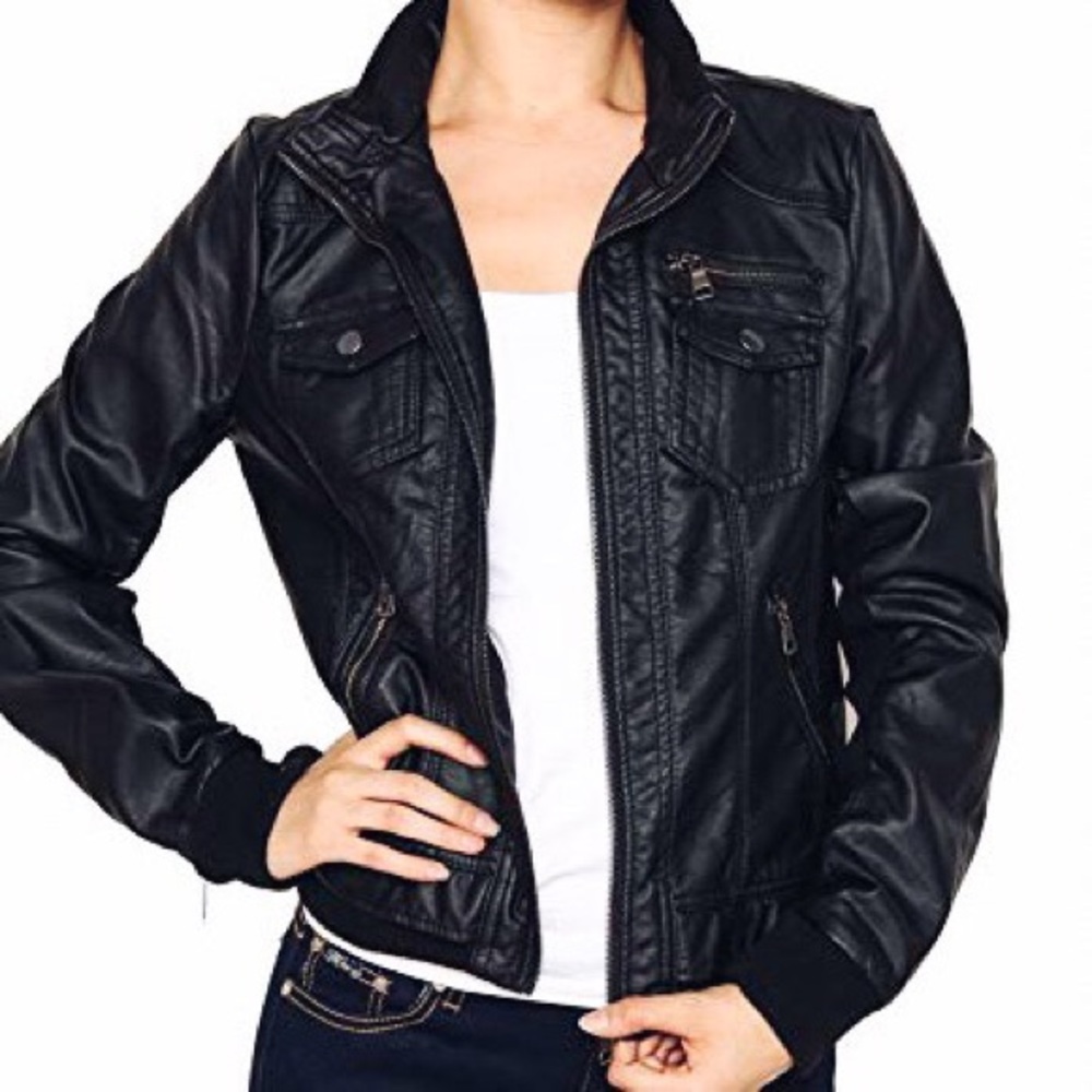 Ci Sono Faux Leather Jacket